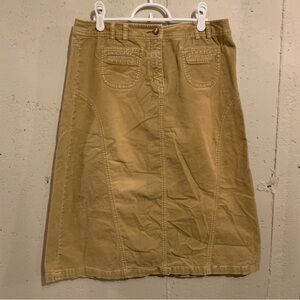 Corduroy Skirt Knee Length Tan Brown Louie Womens Size 6 Medium Pencil Career